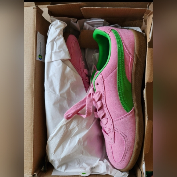 Puma Palermo Women's Athletic Shoe In Pink Delight and Green - Picture 5 of 5